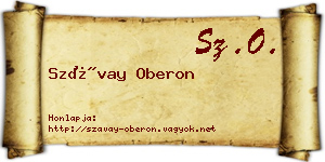 Szávay Oberon névjegykártya